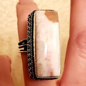 New Scolecite 925 Silver Ring.